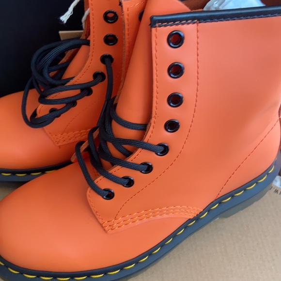 DR. MARTENS 1460 Smooth Orange Boots 25714659 - Picture 4 of 8